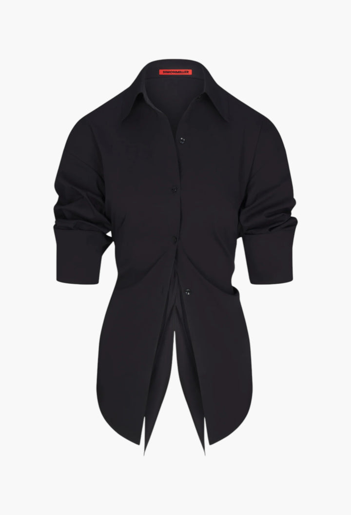 Black - Loch Poplin Button Up - GLAM MODA