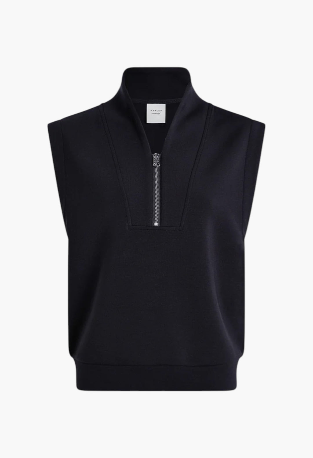 Black - Loretta Half-Zip Sleeveless Sweat - GLAM MODA