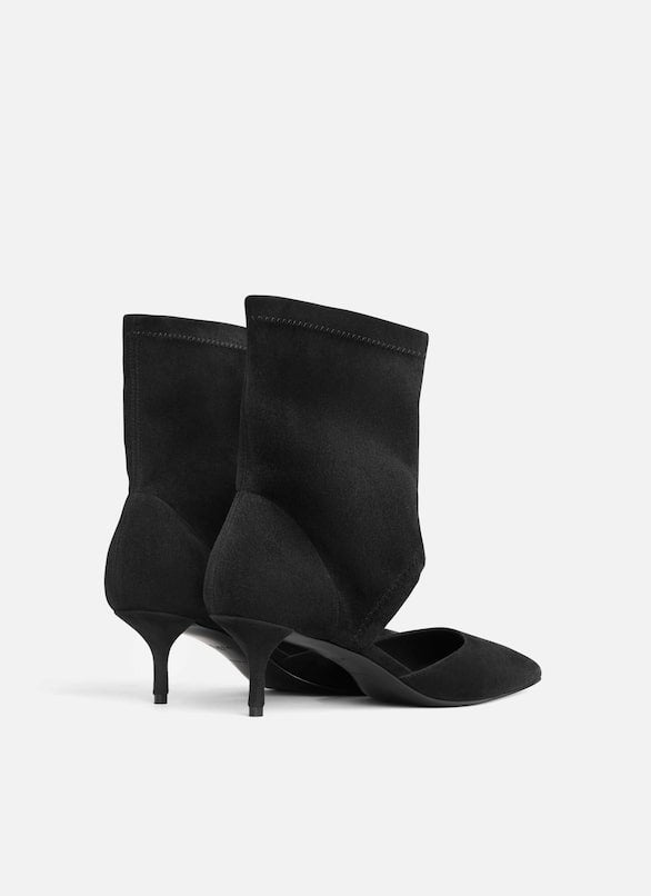 Black - Low Boots In Stretch Suede - GLAM MODA