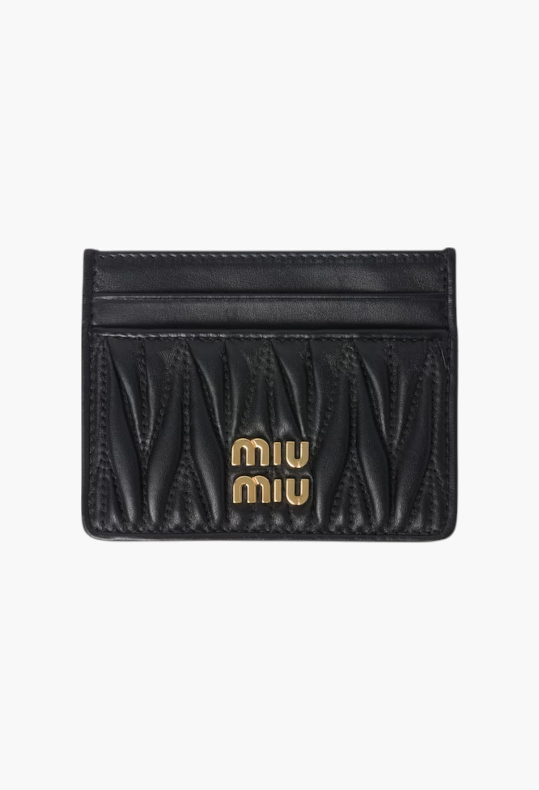 Black - Matelassé Nappa Leather Card Holder - GLAM MODA