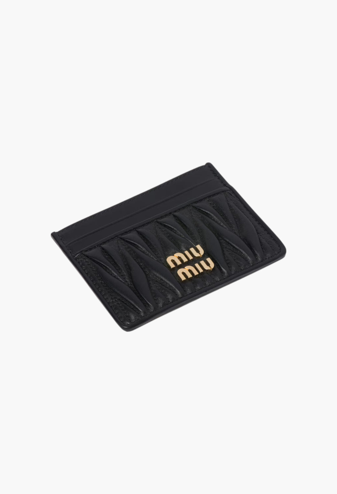 Black - Matelassé Nappa Leather Card Holder - GLAM MODA