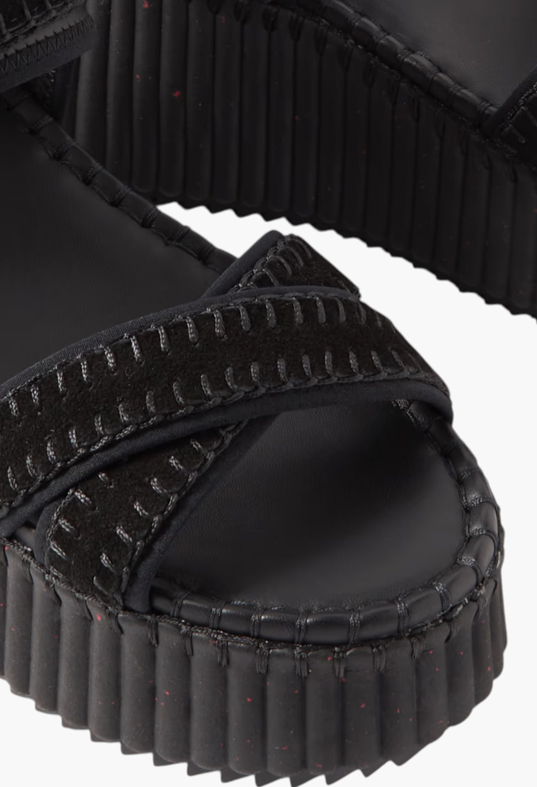 Black + NET SUSTAIN Nama Suede And Leather Platform Sandals - GLAM MODA