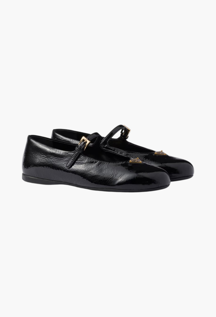 Black - Naplak Patent Leather Ballerinas - GLAM MODA