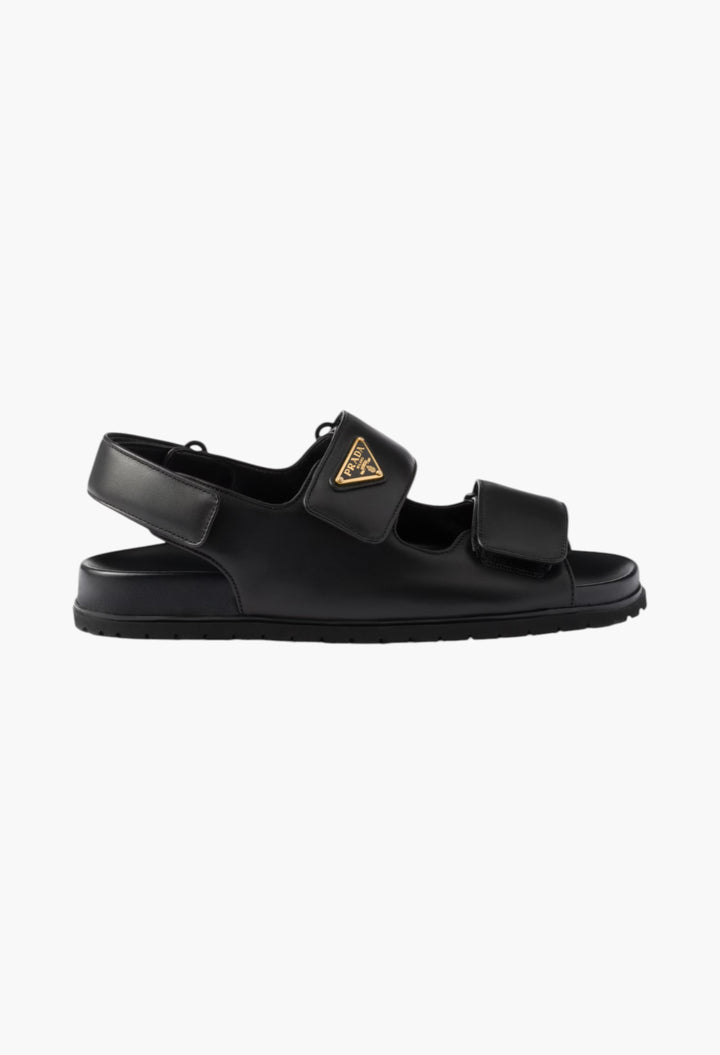 Black - Nappa Leather Sandals - GLAM MODA