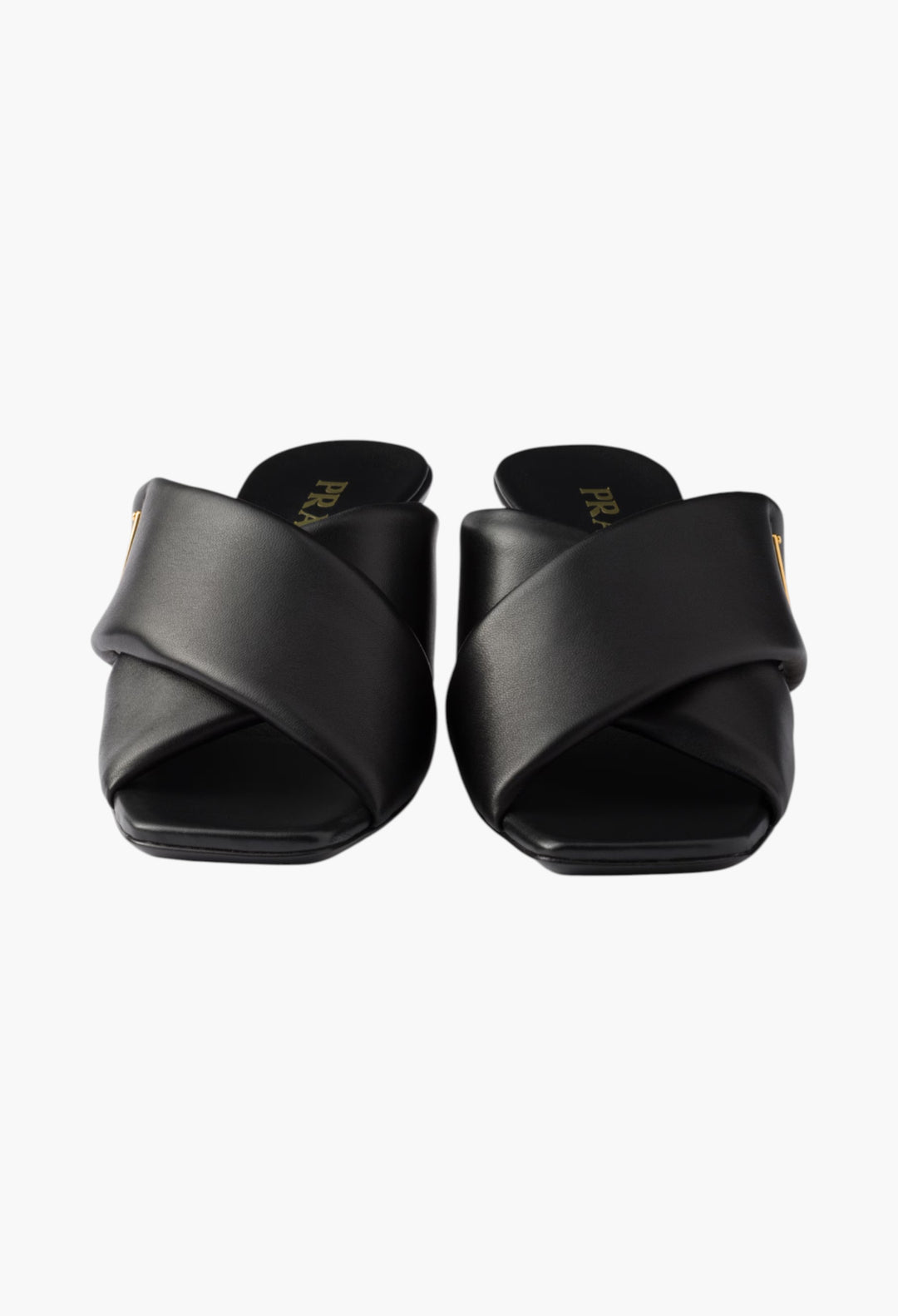Black - Padded Nappa Leather Sandals - GLAM MODA