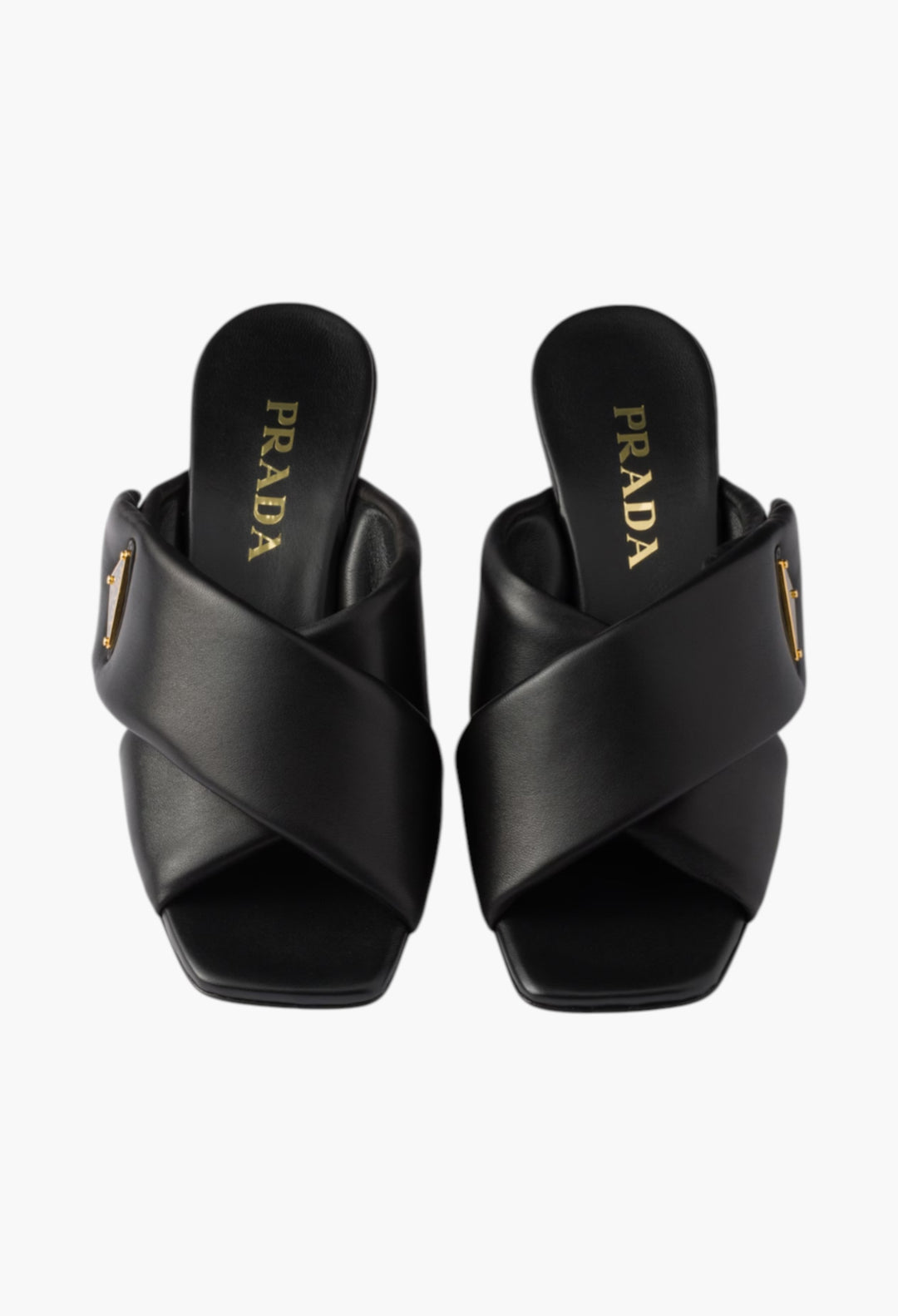 Black - Padded Nappa Leather Sandals - GLAM MODA