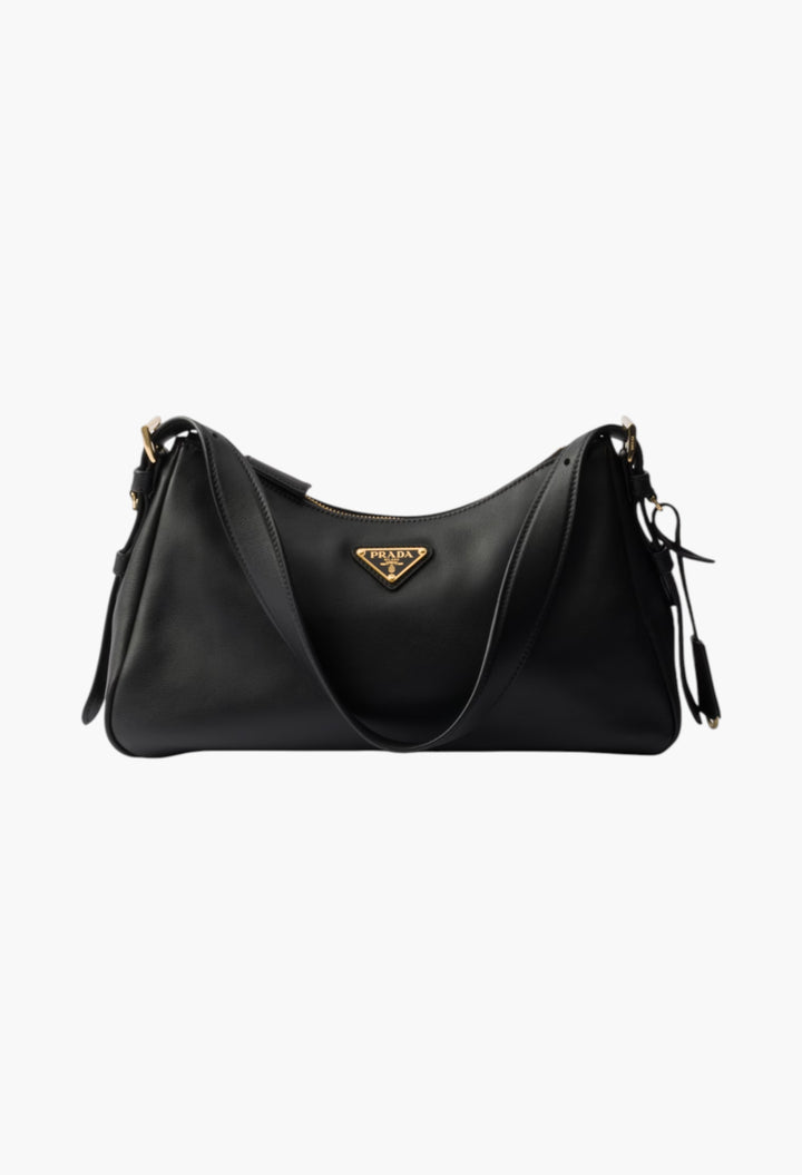 Black - Prada Aimée Leather Shoulder Bag - GLAM MODA