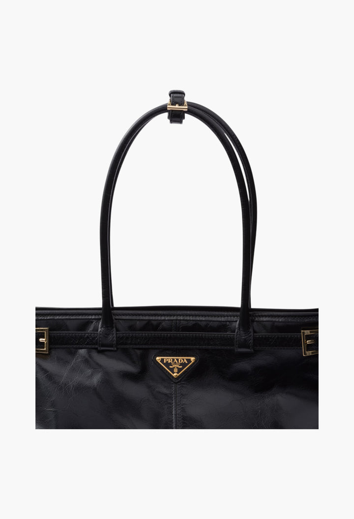 Black - Prada Bonnie Extra Large Leather Handbag - GLAM MODA