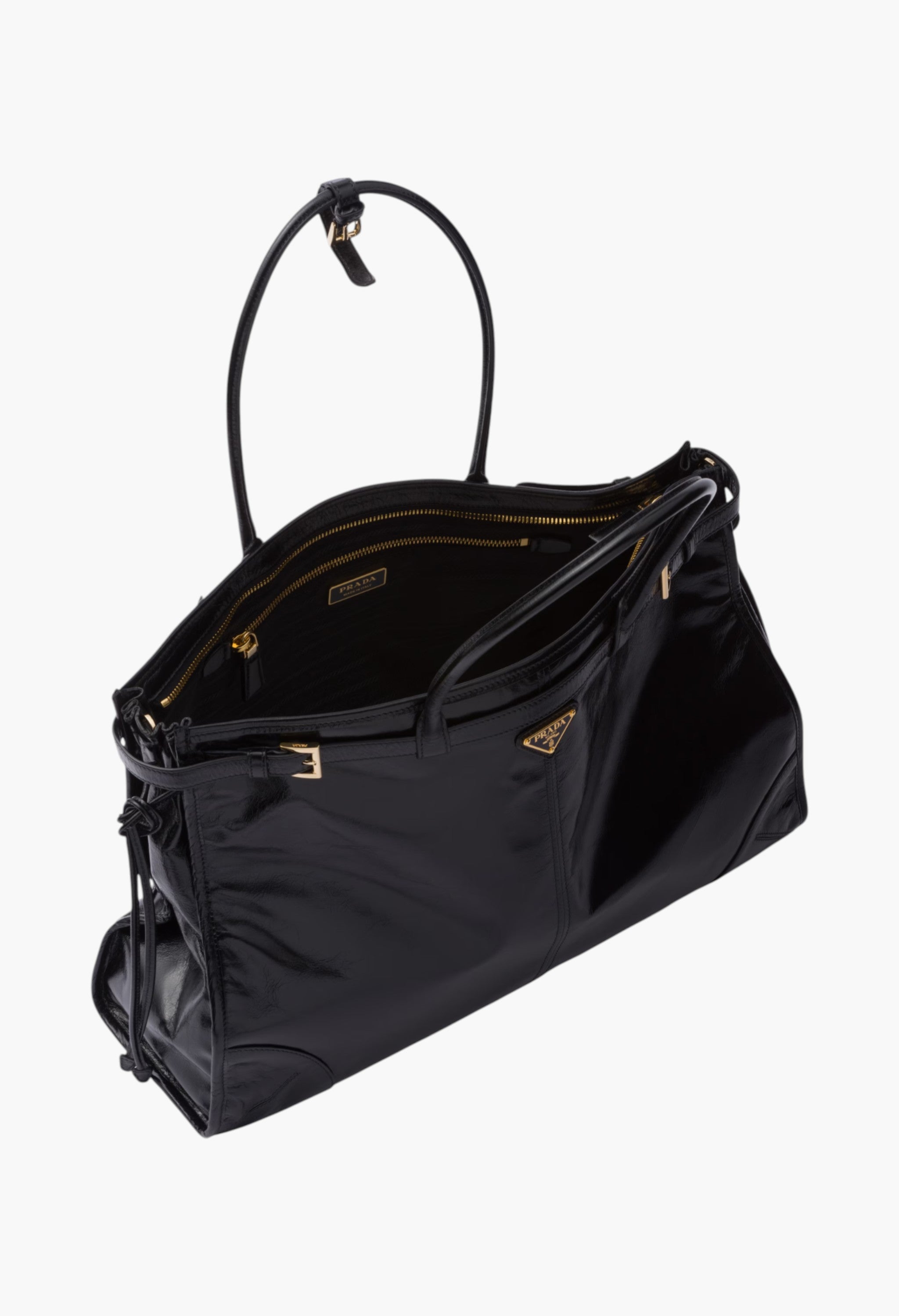 Black Prada Bonnie Extra Large Leather Handbag – Bold Scale