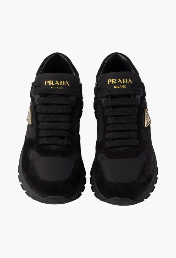 Black - Prax 2.0 Re-Nylon and suede sneakers - GLAM MODA