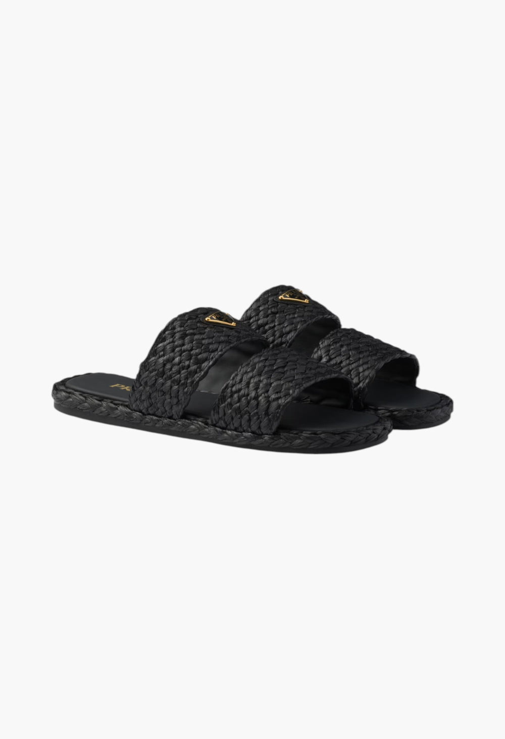 Black - Raffia Slides - GLAM MODA