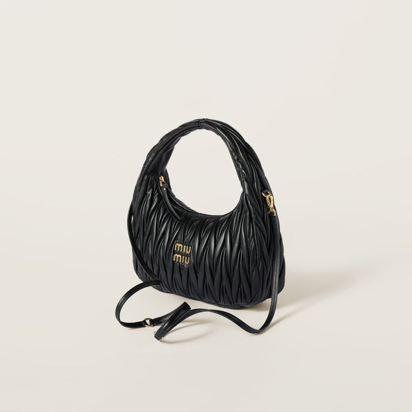 Black Regular - Wander Matelassé Nappa Leather Hobo Bag