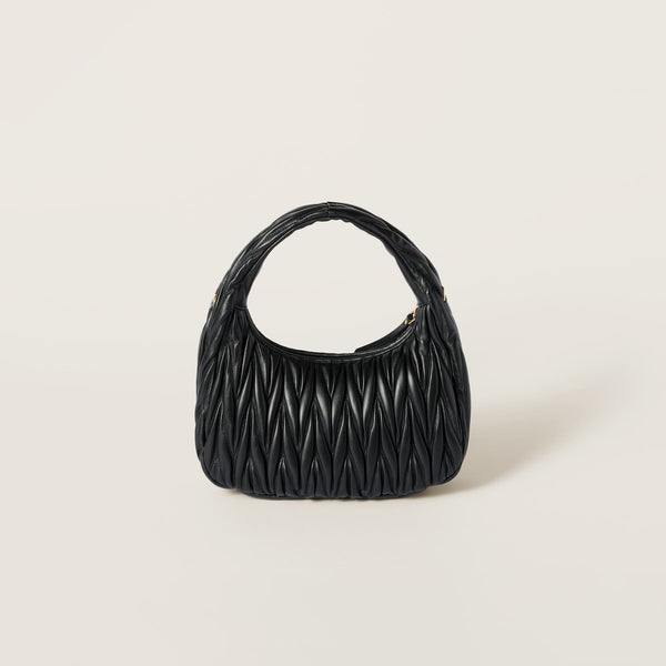 Black Regular - Wander Matelassé Nappa Leather Hobo Bag