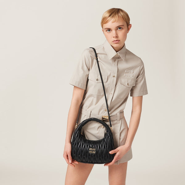 Black Regular - Wander Matelassé Nappa Leather Hobo Bag