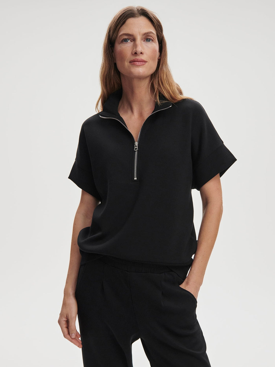 Black - Ritchie Short Sleeve Sweat - GLAM MODA