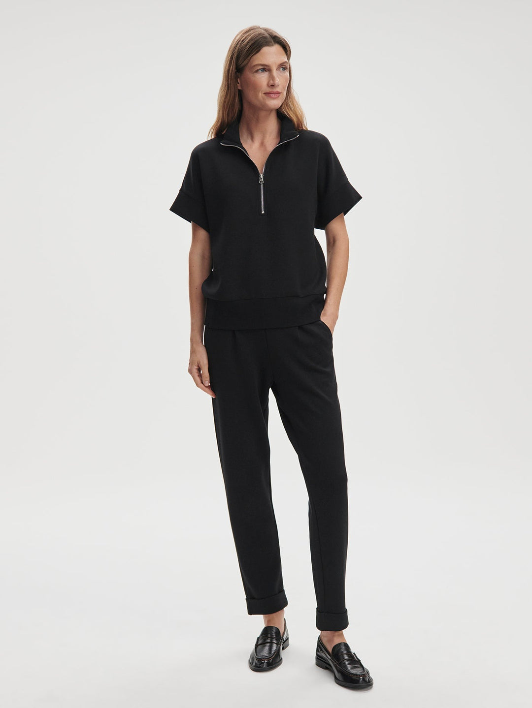 Black - Ritchie Short Sleeve Sweat - GLAM MODA