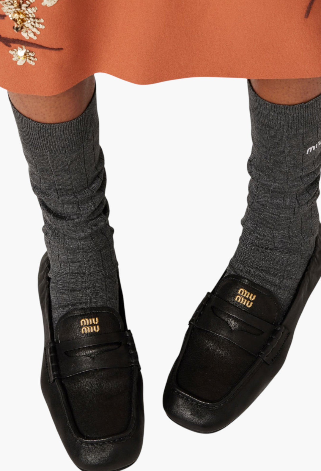 Black - Ruches Nappa Leather Loafers - GLAM MODA