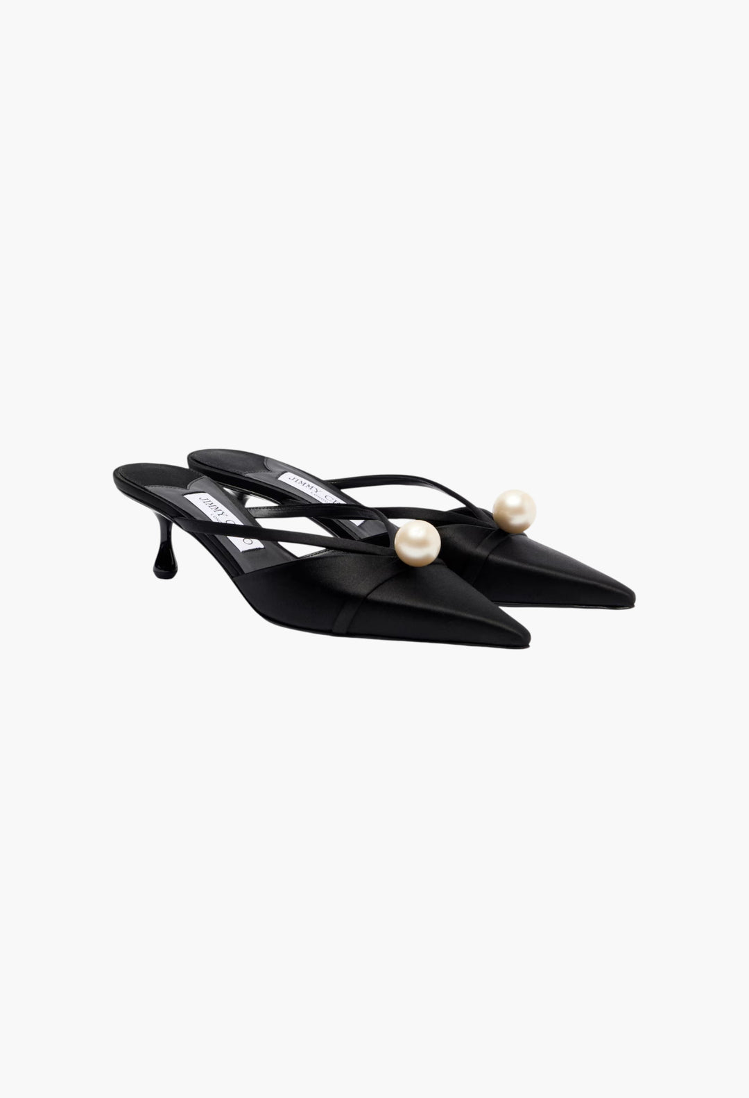 Black - Sana 50 Embellished Satin Mules - GLAM MODA