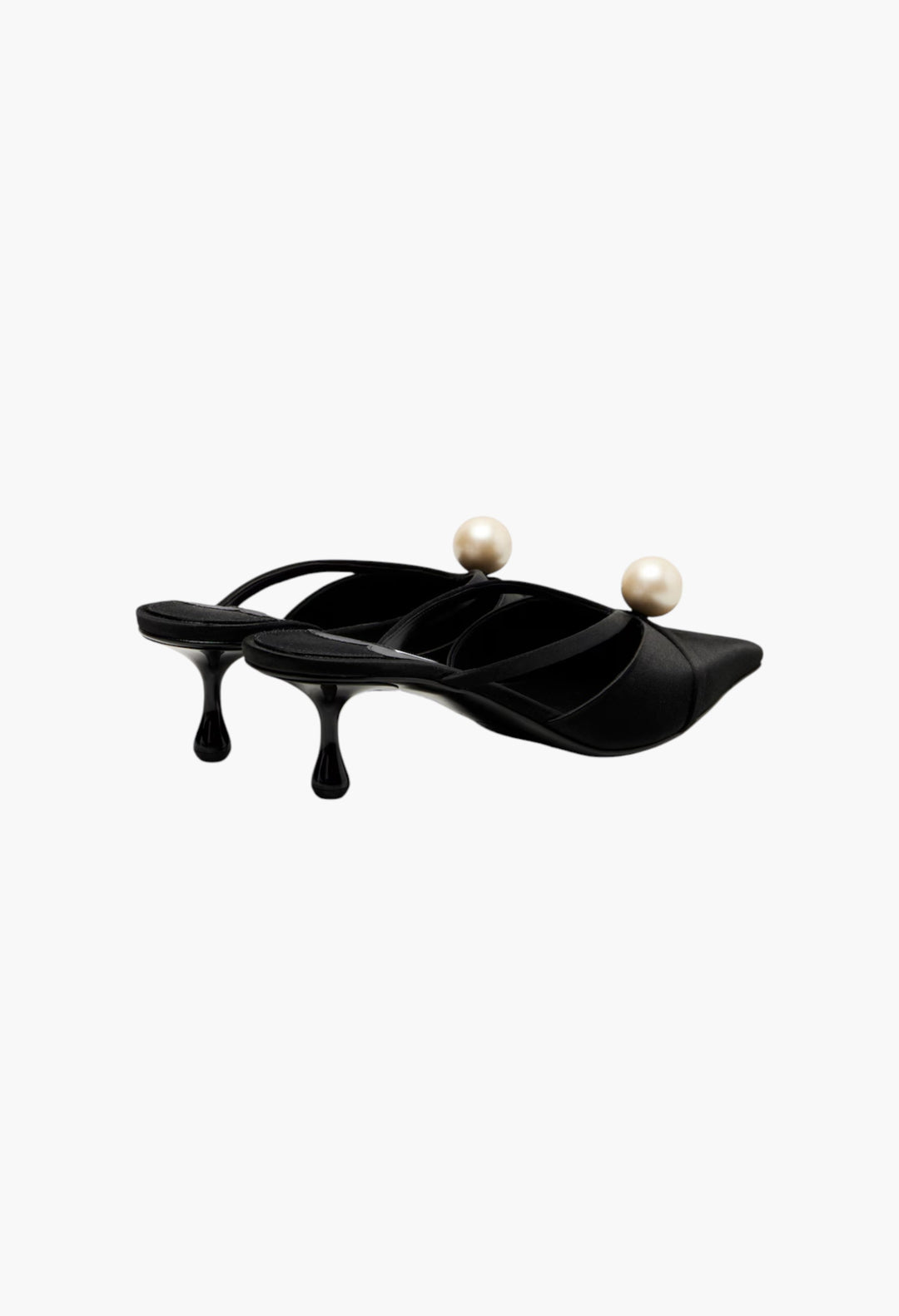 Black - Sana 50 Embellished Satin Mules - GLAM MODA