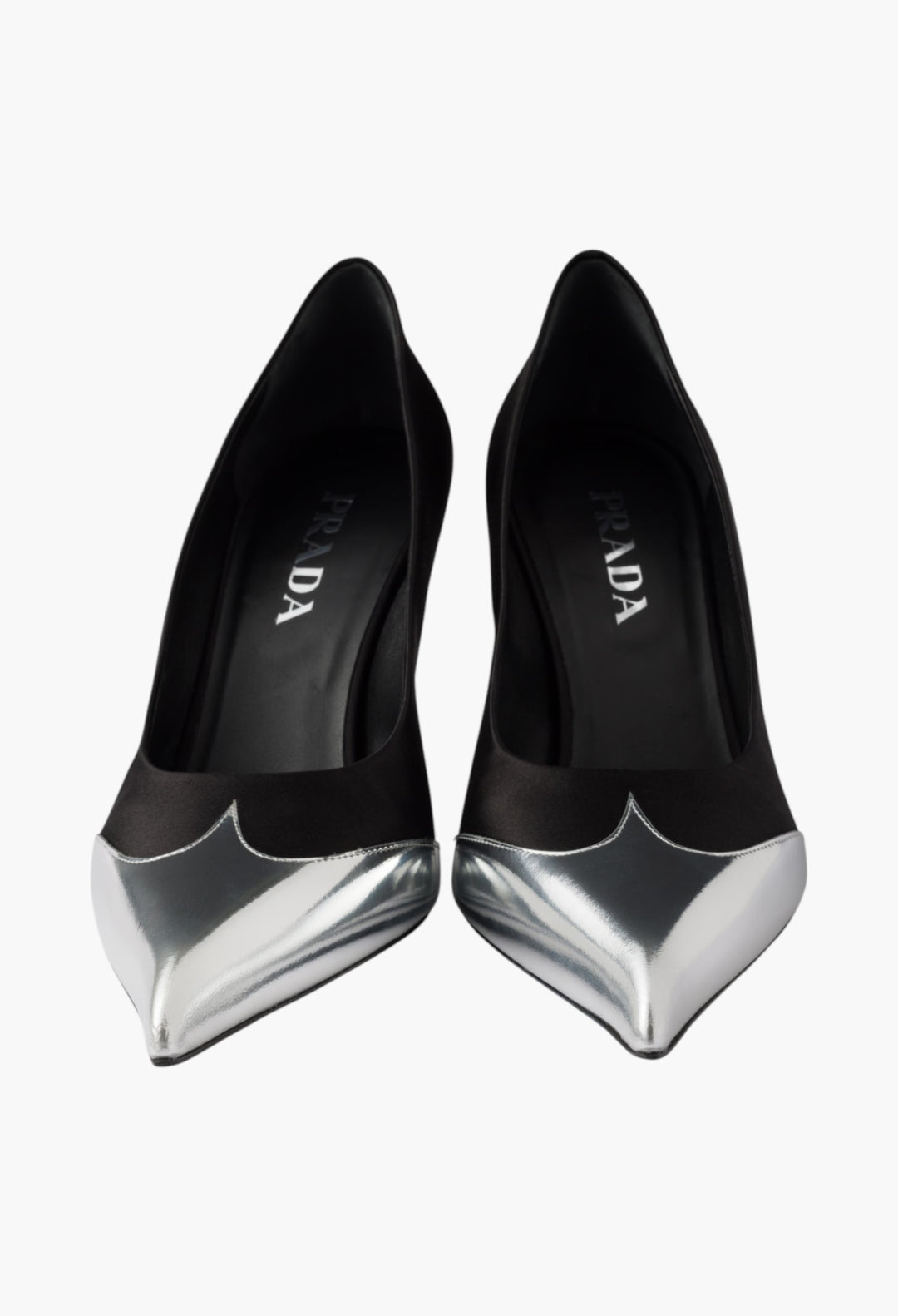 Black - Satin And Metallic Leather Pumps - GLAM MODA