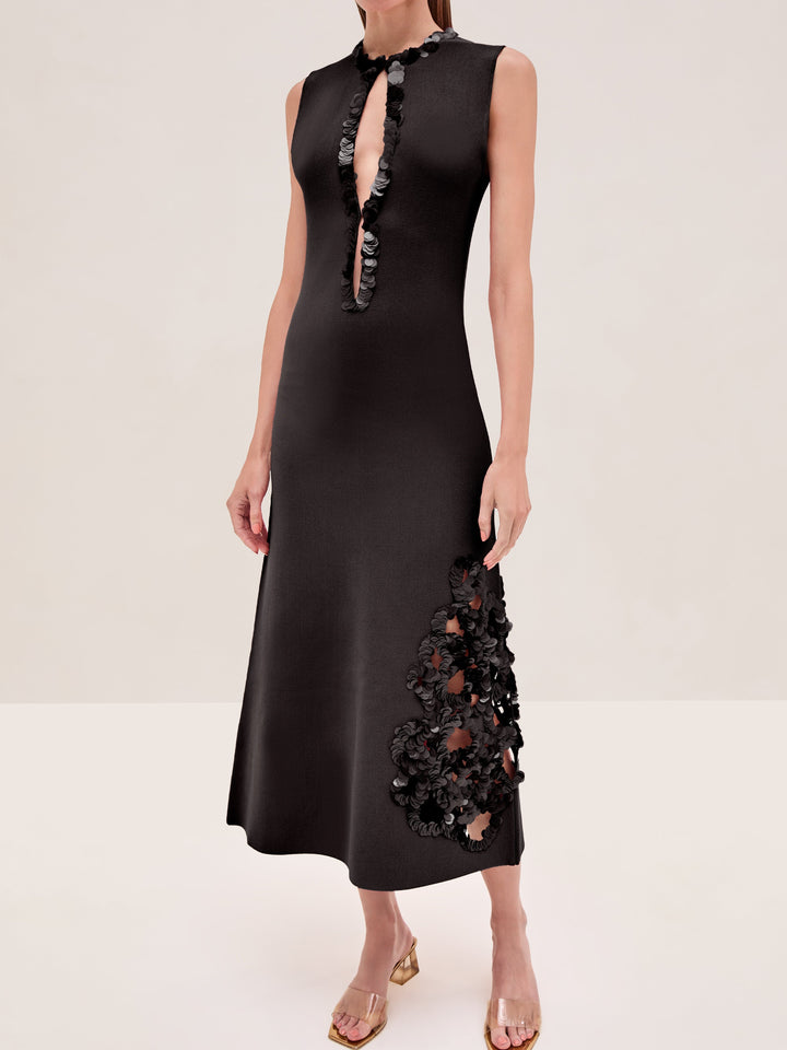 Black Sequin - Obarra Dress - GLAM MODA