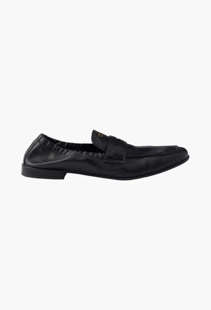Black - Shuffle Antiqued Leather Loafers - GLAM MODA