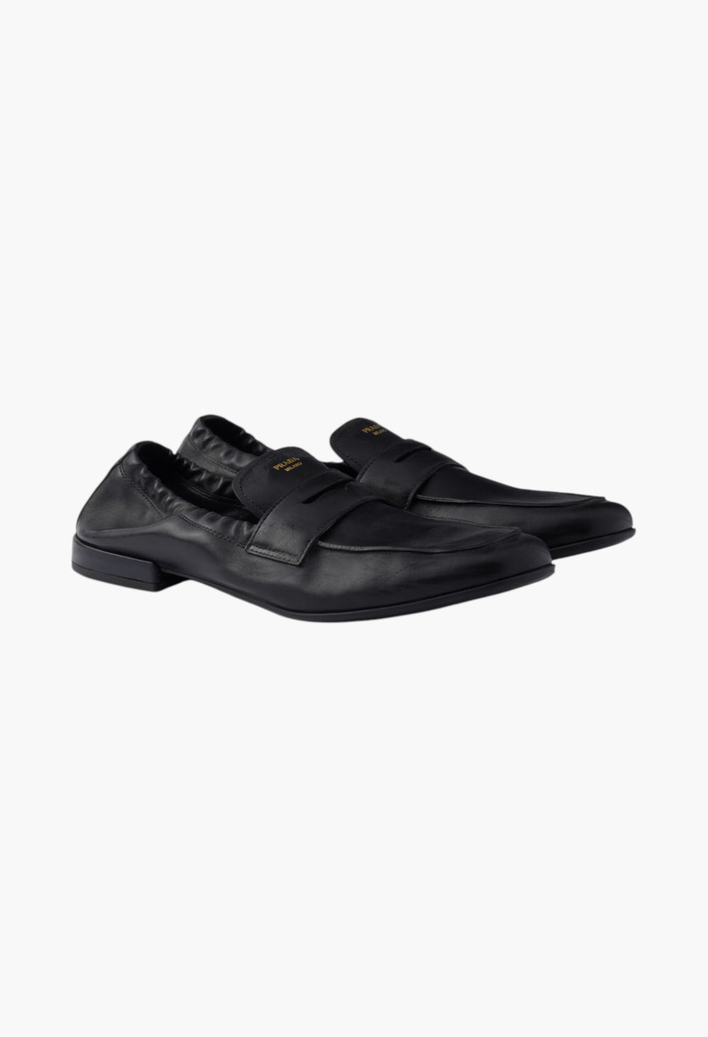 Black - Shuffle Antiqued Leather Loafers - GLAM MODA