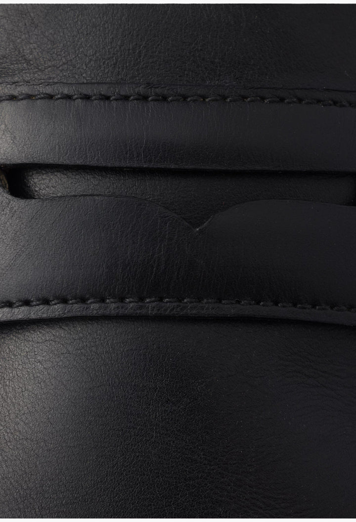 Black - Shuffle Antiqued Leather Loafers - GLAM MODA