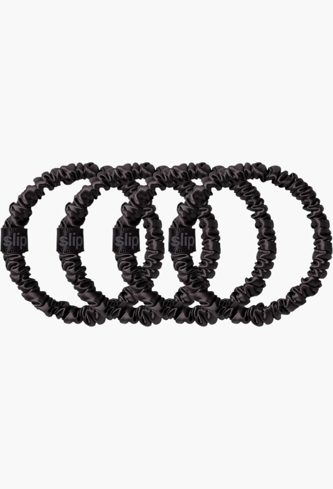 Black - Slip Pure Silk Skinny Scrunchies - GLAM MODA