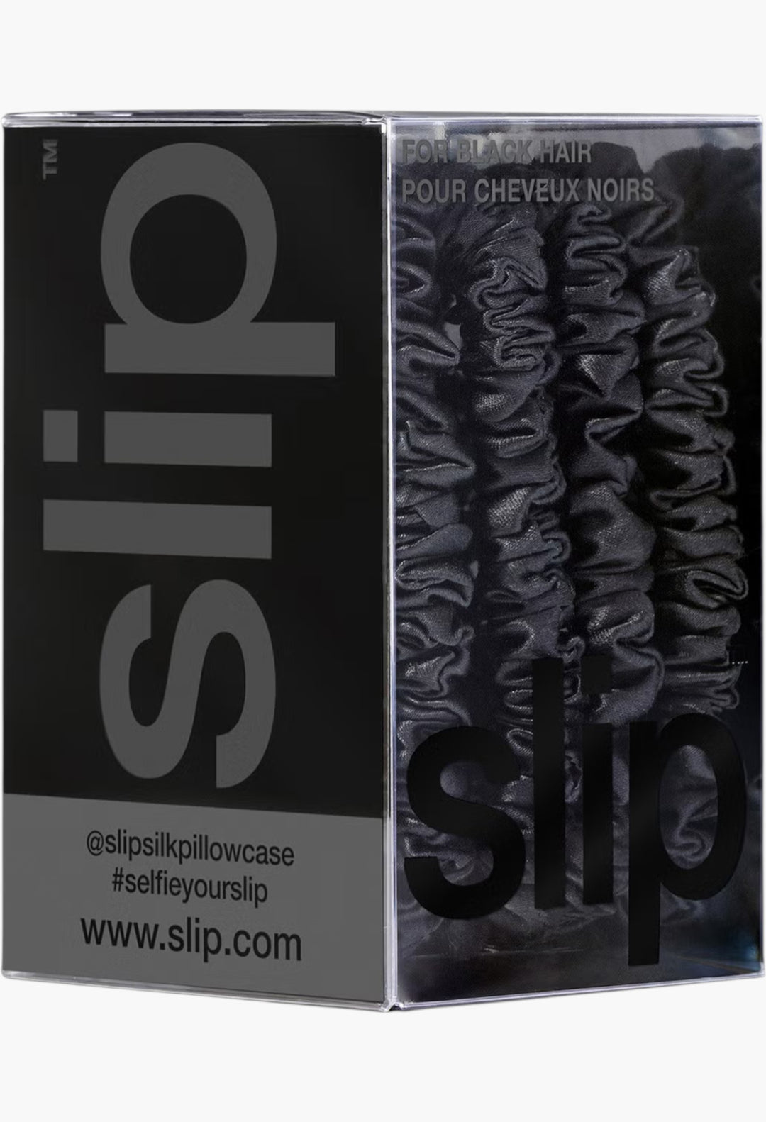 Black - Slip Pure Silk Skinny Scrunchies - GLAM MODA