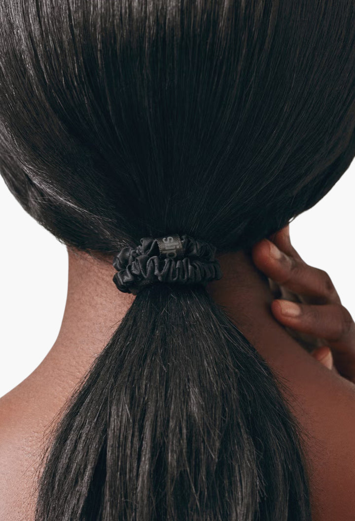 Black - Slip Pure Silk Skinny Scrunchies - GLAM MODA