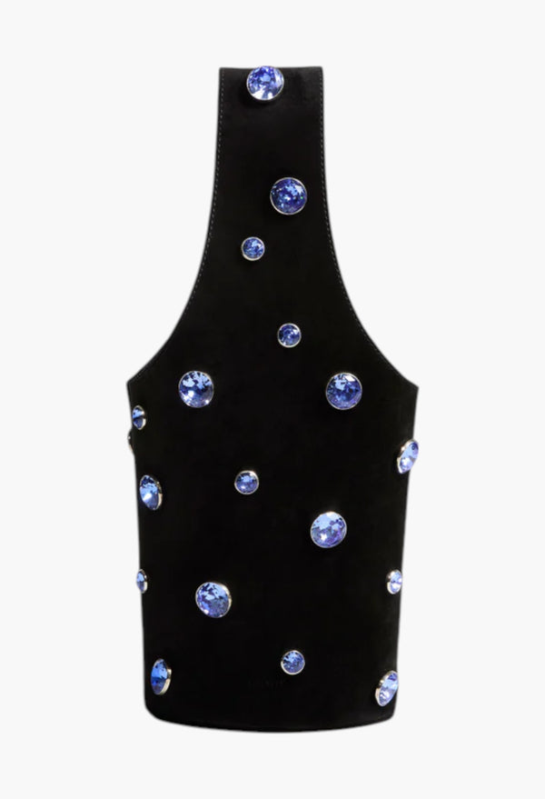 Black Suede with Midnight Crystals -  Livia Bag