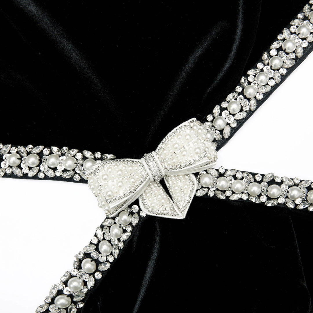 Black Velvet Cut Out Maxi Dress - GLAM MODA