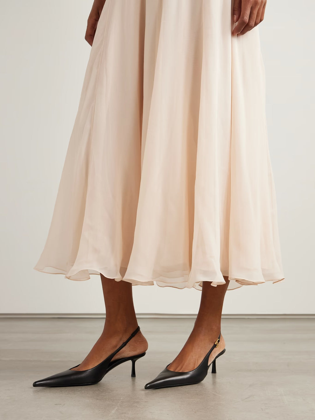 Black - Vendôme Embellished Leather Slingback Pumps - GLAM MODA