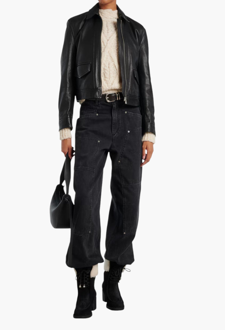 Black, White - Hali 60 Shearling-Trimmed Suede Ankle Boots - GLAM MODA