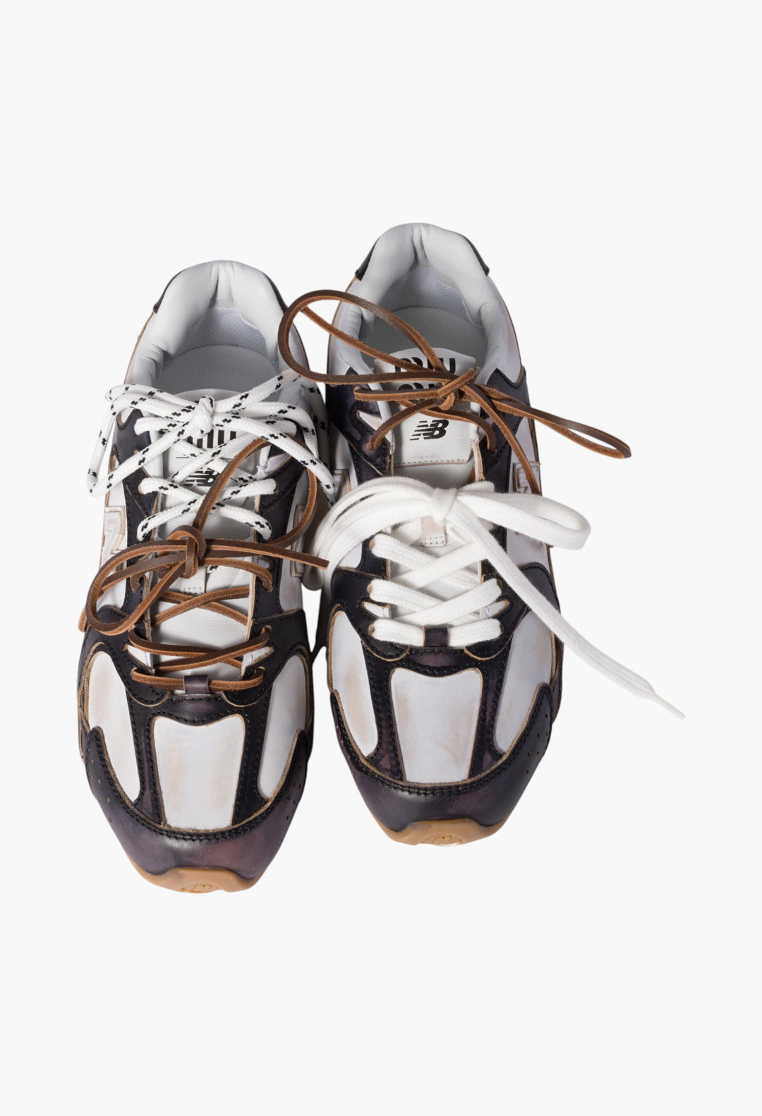 Black/White - New Balance X Miu Miu 530 SL Deco' Calf Leather Sneakers - GLAM MODA