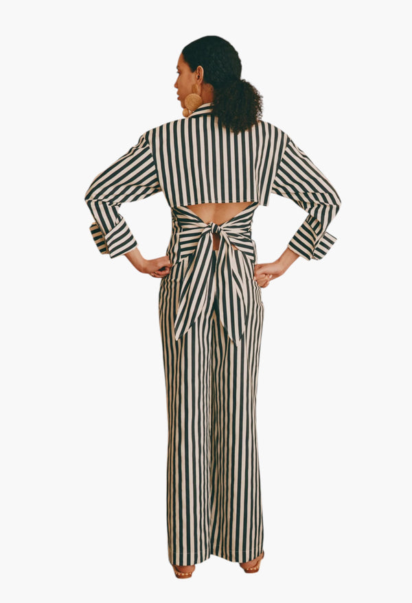 Black/White Stripe - Loch Striped Poplin Button Up