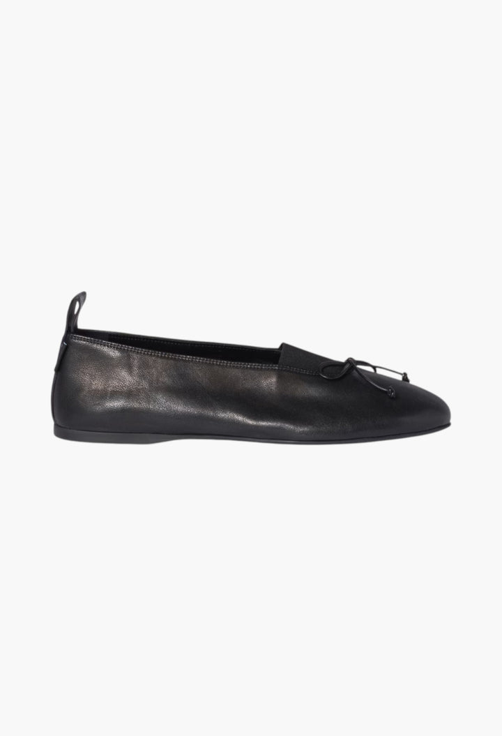 Black - Élan Nappa Leather Ballerinas - GLAM MODA