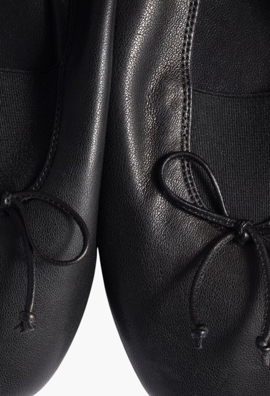 Black - Élan Nappa Leather Ballerinas - GLAM MODA