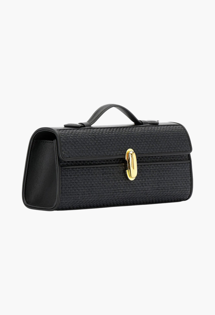 Slim Symmetry Pochette in Woven Raffia - GLAM MODA