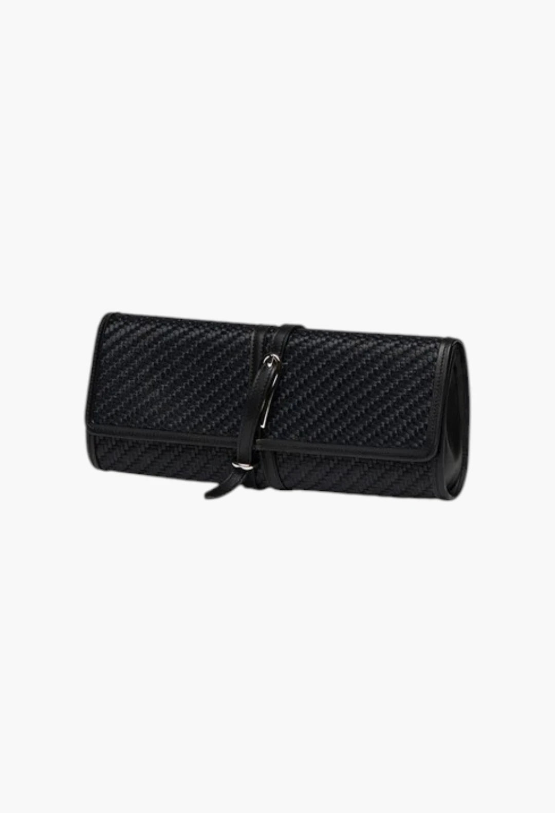 Belted Clutch Black Croc