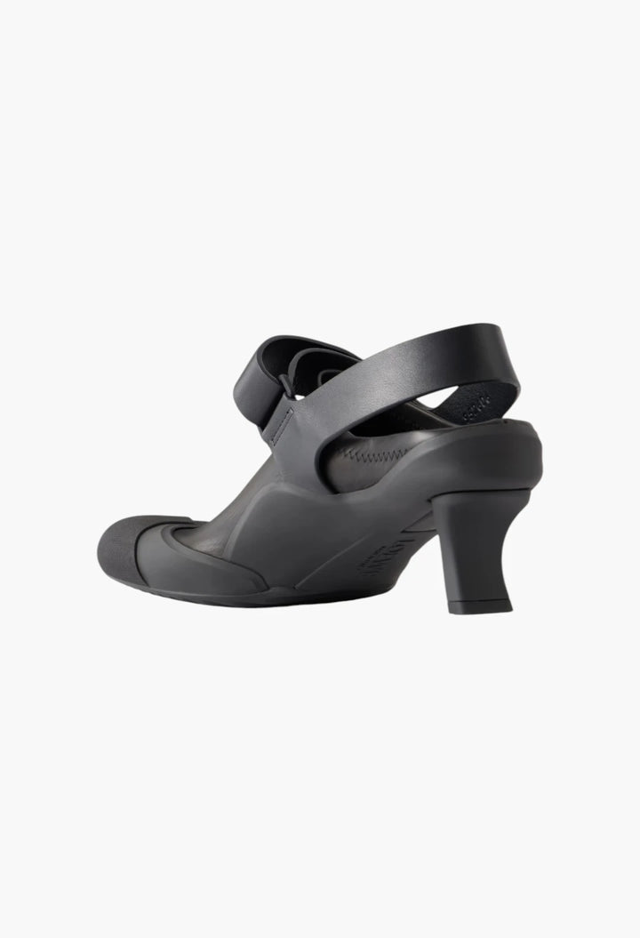 Dive 45 logo-detailed rubber-trimmed leather slingback pumps