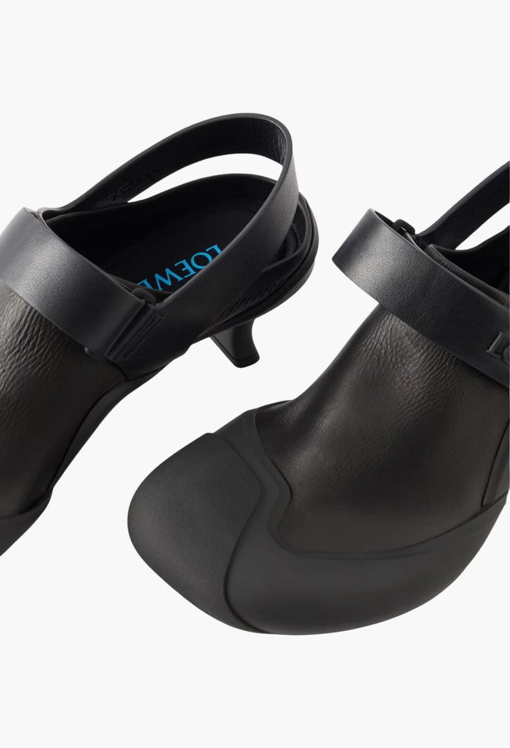 Dive 45 logo-detailed rubber-trimmed leather slingback pumps