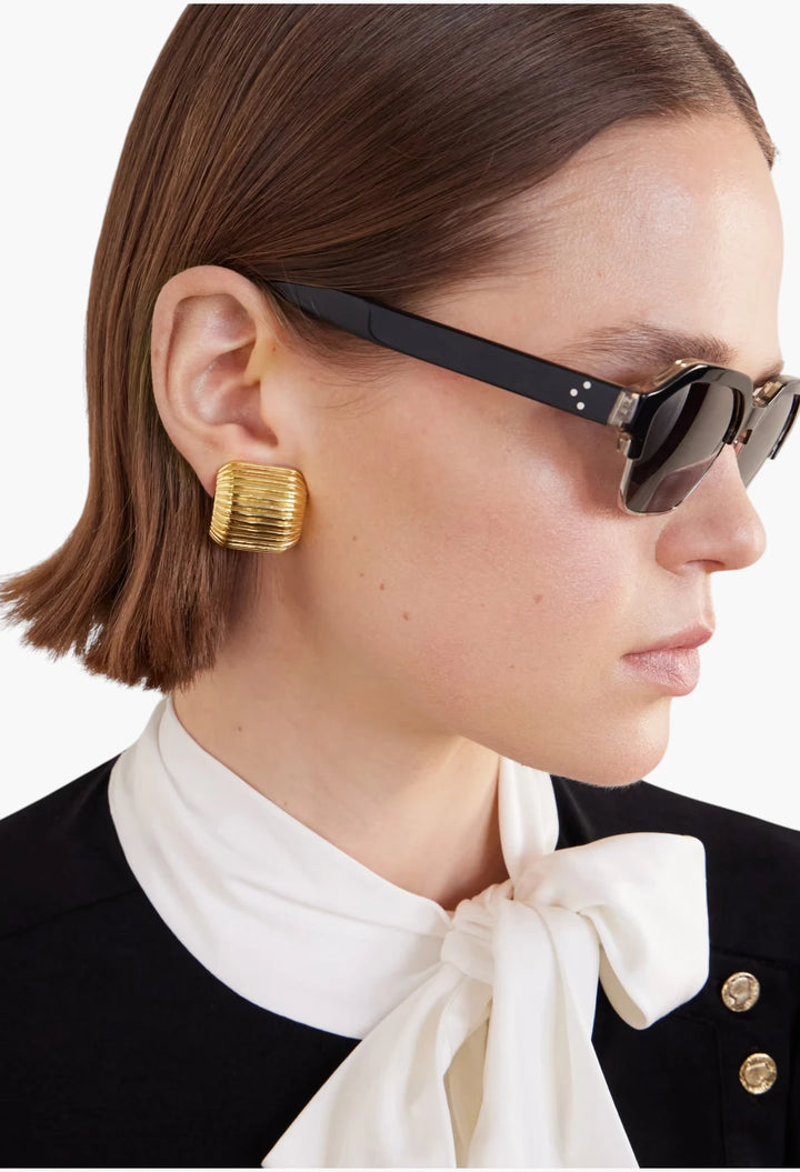 Square frame acetate sunglasses