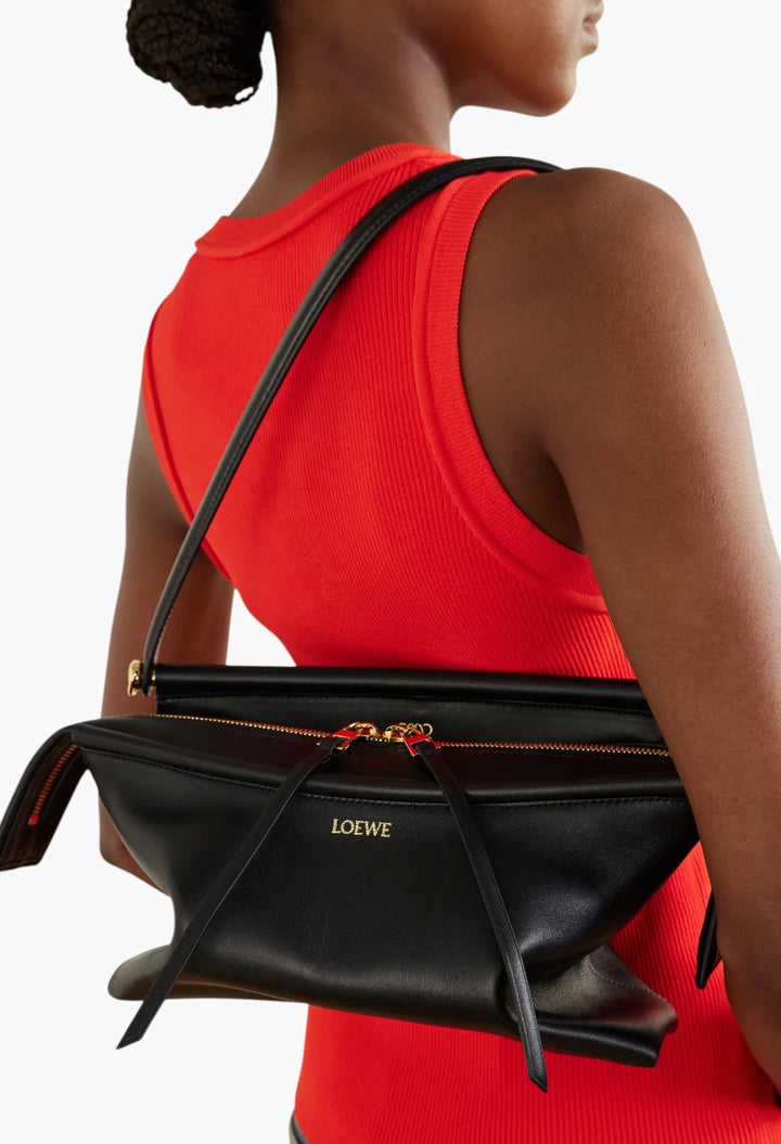 Whisker leather shoulder bag