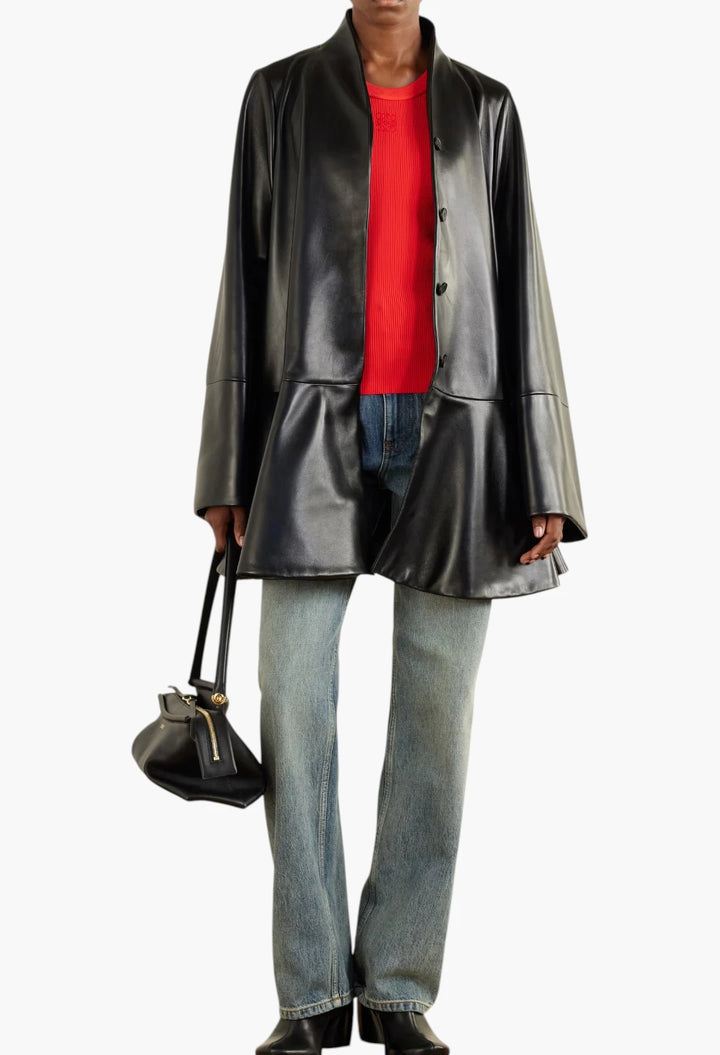 Whisker leather shoulder bag