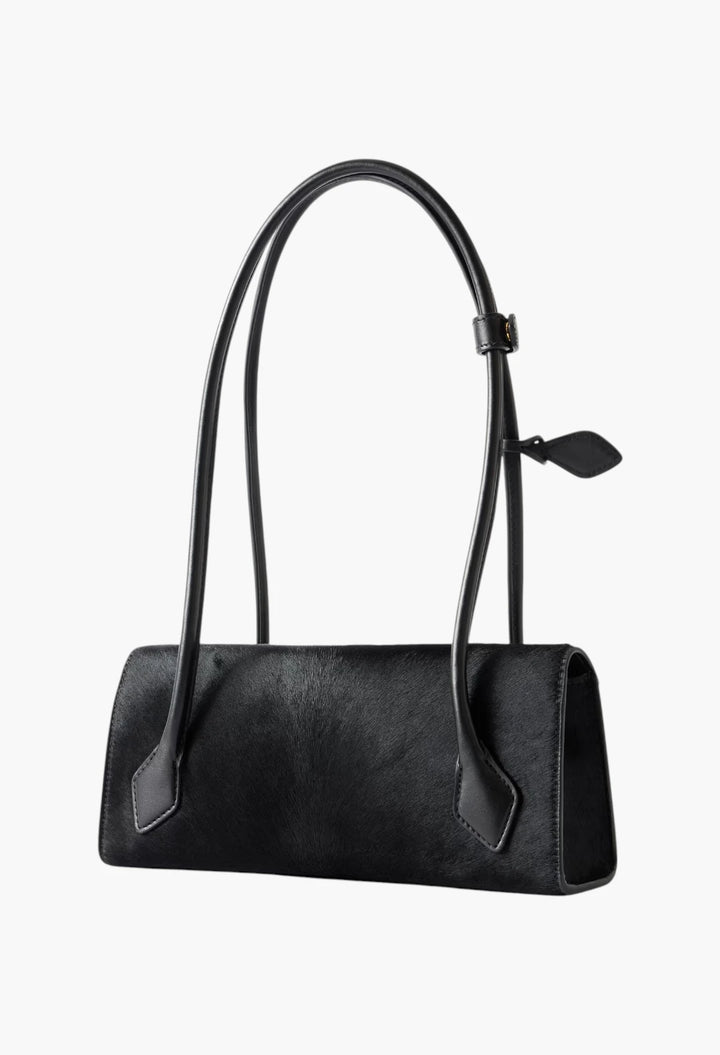 Le Teckel Flap Small calf hair leather-trimmed shoulder bag