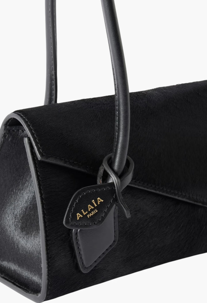 Le Teckel Flap Small calf hair leather-trimmed shoulder bag