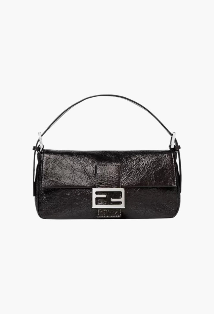 Baguette® 26424 Crackled black leather bag