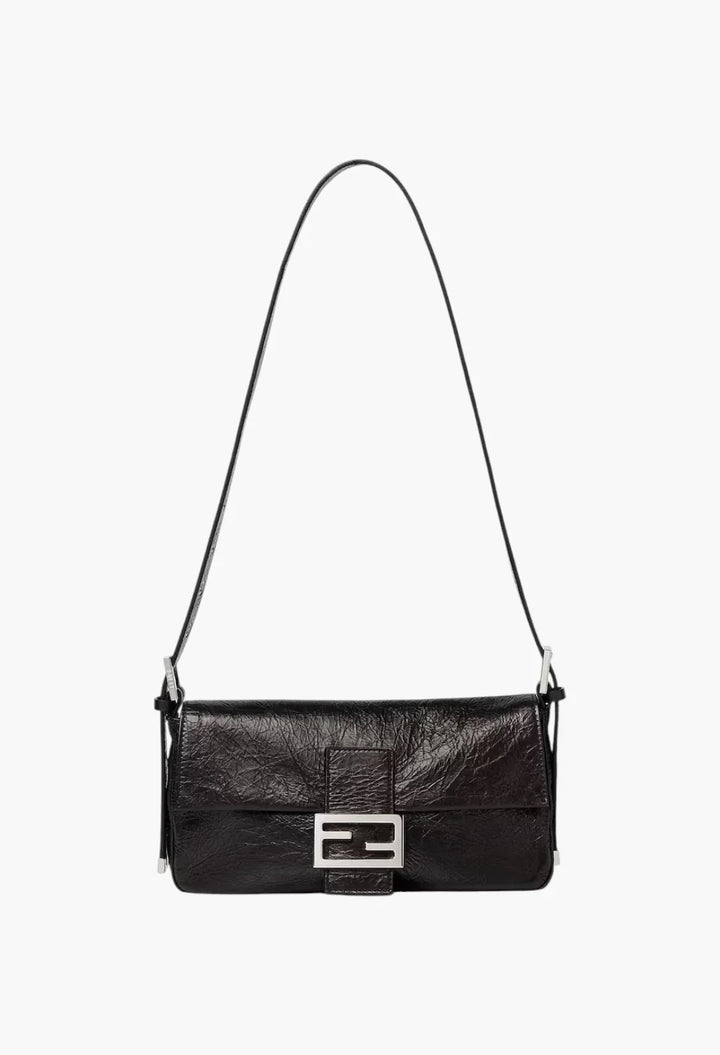 Baguette® 26424 crackled black leather bag